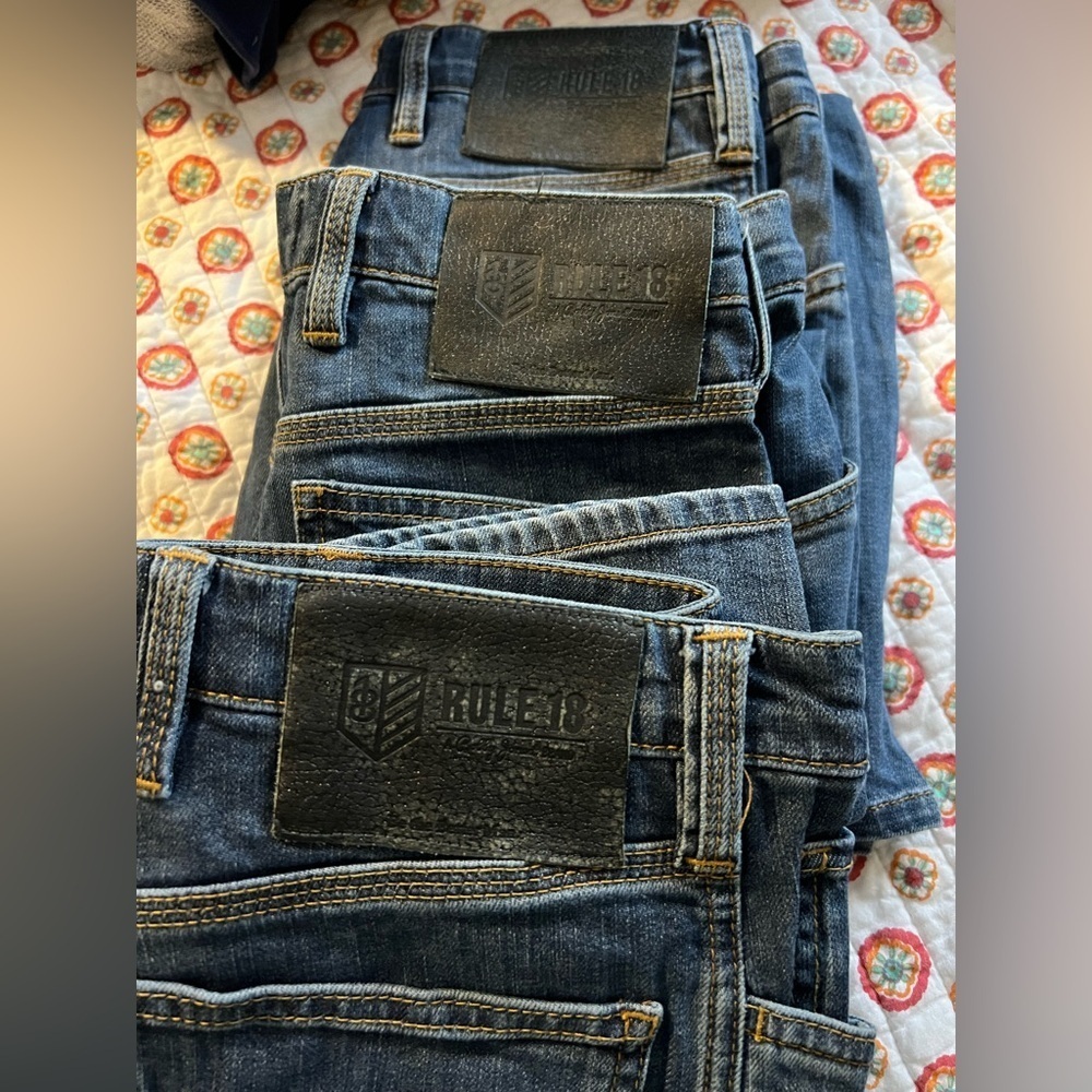 (3) Bundle Rule 18 Bobby Jones Buckle Relaxed Straight Jeans size 32x32 - Picture 2 of 8